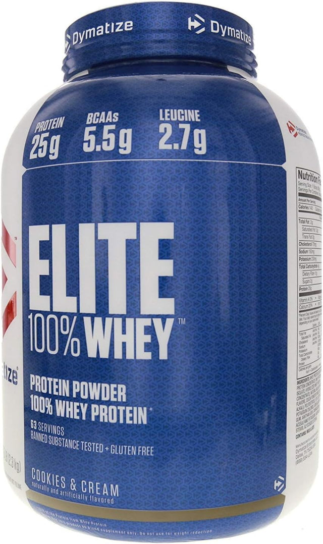 Dymatize Elite Gourmet 100% Whey Sustained Release Protein, Cookies & Cream, 5 Pound