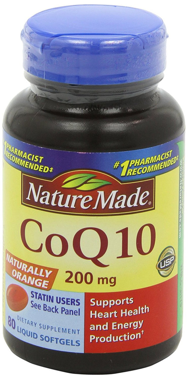 "Coq10 200 Mg, Naturally Orange,Value Size, 80-Count, Antioxidant That Helps Maintain Heart Health by Nature Made from USA"