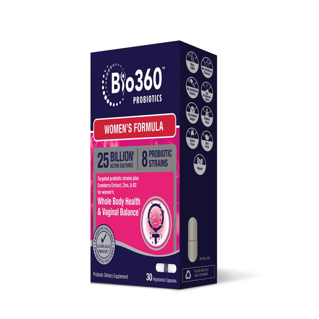 Bio360 Probiotics Women'S Formula, Daily Vegan Probiotic for Vaginal & Digestive Health, 30 Ct