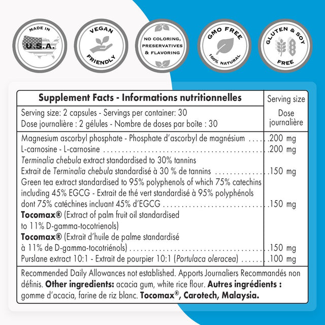 Supersmart - Telomeres Maintenance Formula - Longevity & anti Aging Supplement - DNA Protect | Non-Gmo & Gluten Free - 60 Vegetarian Capsules