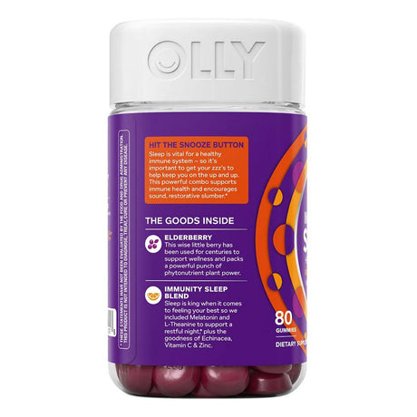 Olly Immunity Sleep Gummy with Melatonin, 80 Ct.