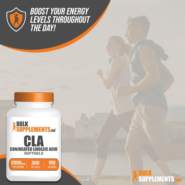 BULKSUPPLEMENTS.COM Conjugated Linoleic Acid Softgels - CLA Supplements, CLA 2000Mg, CLA Safflower Capsules, CLA Pills - 2 CLA Softgels per Serving, 150-Day Supply, 300 Softgels