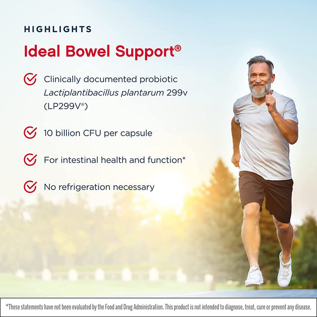 Jarrow Formulas Ideal Bowel Support - 10 Billion CFU per Serving - Bowel Support - Reduces Bloating, Gas & Intestinal Discomfort - up to 30 Servings (Veggie Caps)