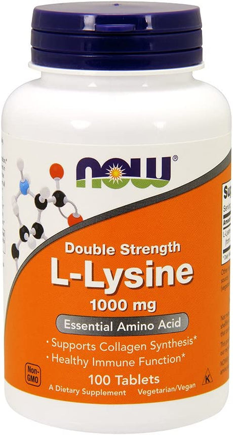 NOW Foods L-Lysine 1000Mg, 100 Count (Pack of 2)