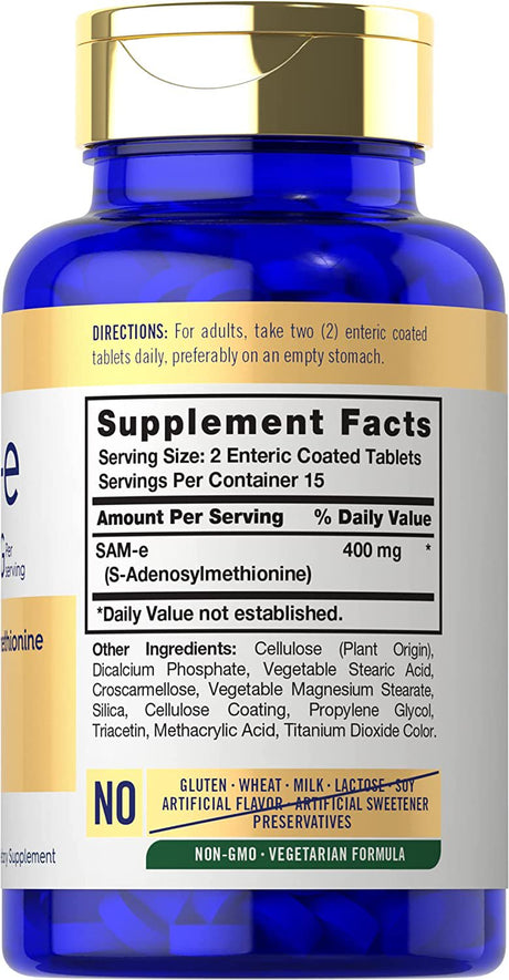 Sam-E 400Mg | 30 Tablets | S-Adenosylmethionine Pills | by Carlyle