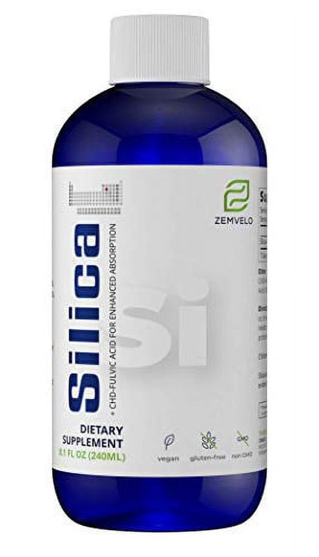 Liquid Ionic Silica - Hair, Skin & Nails Nutrition | Collagen Booster | Joint Support for Health Tendons & Cartilage | 8 Oz, 48 Day Supply