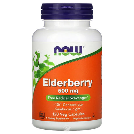 NOW ELDERBERRY 500Mg 120 VCAPS, Pack of 2