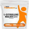 Bulksupplements.Com L-Citrulline Dl-Malate 2:1 Powder, 3G - BCAAS Unflavored Pre-Workout (100G - 33 Servings)