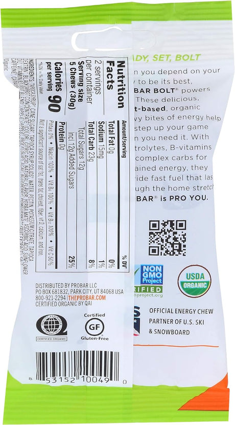 Probar Bolt Organic Energy Chews, Berry Blast, 2.1 Oz