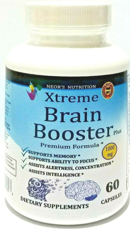 Xtreme Brain Booster Supplement Memory Focus Mind & Clarity Enhancer Nootropic Pills - 60 Capsules