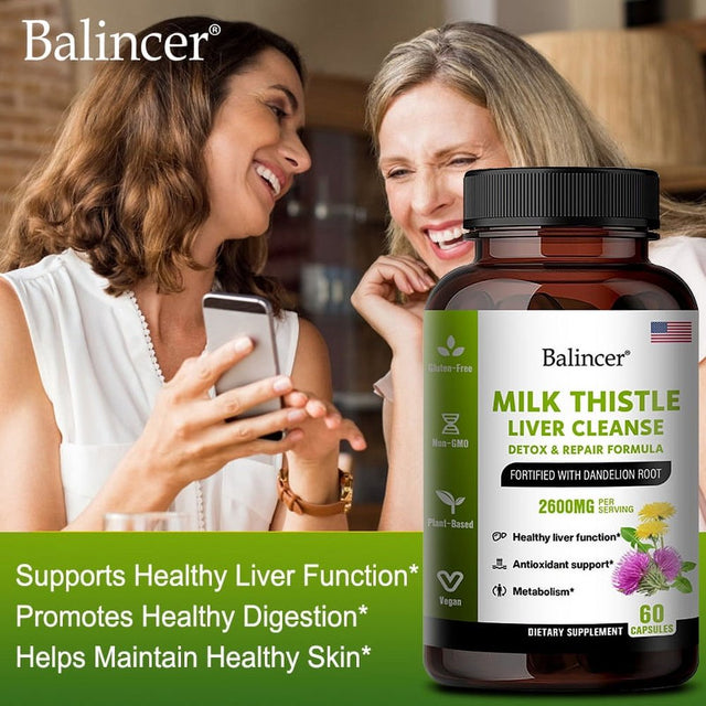 Balincer Liver Health Capsules – Liver Cleanse, Detox and Repair with Artichoke Extract, Milk Thistle, Dandelion Root, Zinc, Beetroot, Natural Nutrients