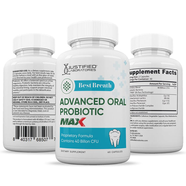 Best Breath Max 40 Billion CFU Probiotic Oral Support 60 Capsules