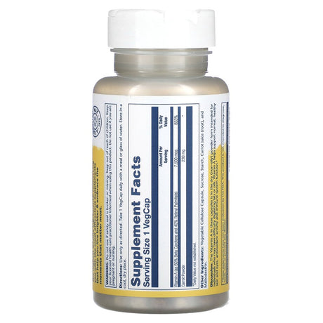 Solaray Dry Form Vitamin a 25,000 IU | Healthy Skin & Eyes, Antioxidant Activity & Immune System Function | 60 Vegcaps