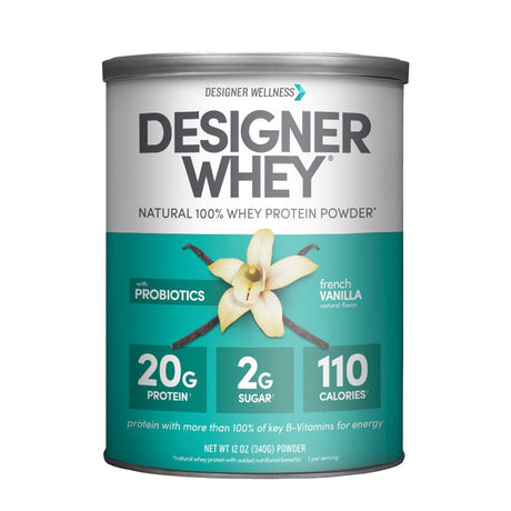 Designer Protein 100% Whey Protein, French Vanilla, 20G Protein, 12 Oz