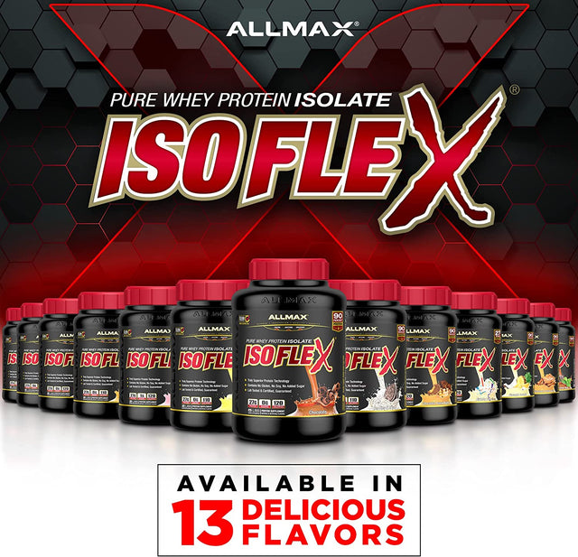 ALLMAX ISOFLEX Whey Protein Isolate, Chocolate Peanut Butter - 2 Lb - 27 Grams of Protein per Scoop - Zero Fat & Sugar - 99% Lactose Free - Gluten Free & Soy Free - Approx. 30 Servings