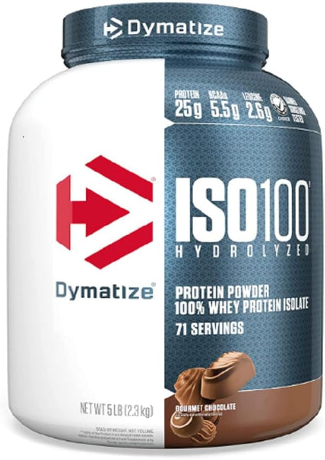 Dymatize Nutrition ISO 100, Whey Protein Powder, Gourmet Chocolate, 5 Pound