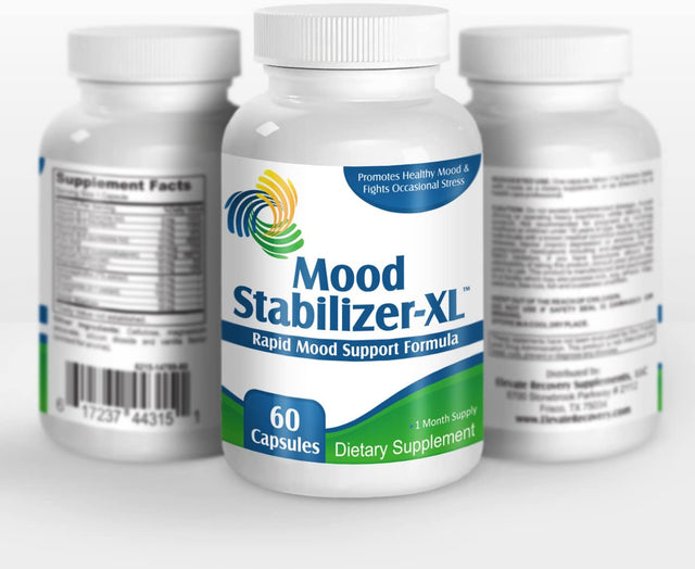 Mood Stabilizer-Xl: Mood Support Supplement with 13 Active Ingredients Including 5-HTP, Ashwagandha, GABA & St. John'S Wort Extract - Mood Enhancer Supplements & Vitamins - 60 Capsules