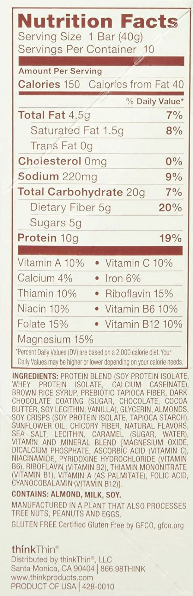 Thinkthin Salted Caramel Protein Bar, 1.41 Oz (Pack of 10)