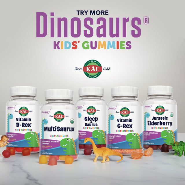 KAL Jurassic Elderberry Kids Gummies | Healthy Immune Support | USDA Organic, Vegan, Gluten Free | 30 Serv, 60 Ct