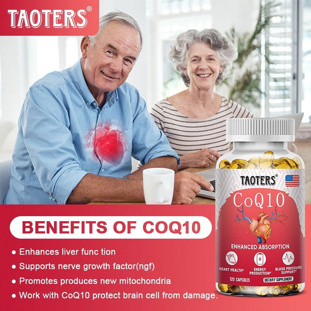 TAOTERS Coq10 Supplement - Supports Healthy Blood Pressure, Enhances Liver Function, and Supports Heart Health