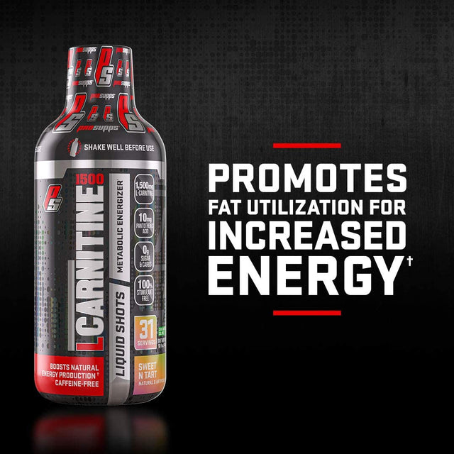 PROSUPPS L-Carnitine 1500 Stimulant Free Liquid Shots for Men and Women - Metabolic Energizer Workout Drink for Performance and Muscle Recovery (31 Servings, Berry)