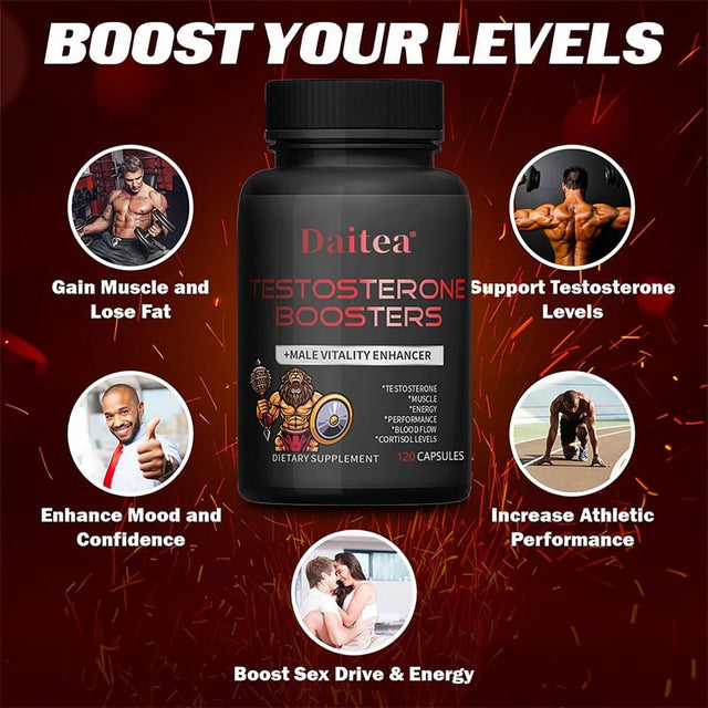 Daitea Male Enhancement - Muscle Builder - Anabolic Muscle Builder and Energy Booster for Men - Vitamins & Minerals - Daily Supplement for Men