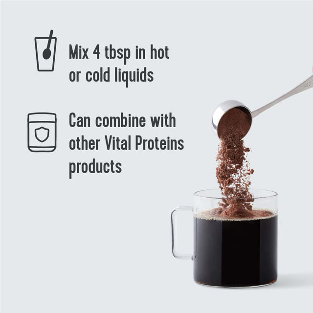 Vital Proteins Collagen Peptides Powder, Promotes Hair, Nail, Skin, Bone and Joint Health, Chocolate, 13.5 Oz, Pack of 1