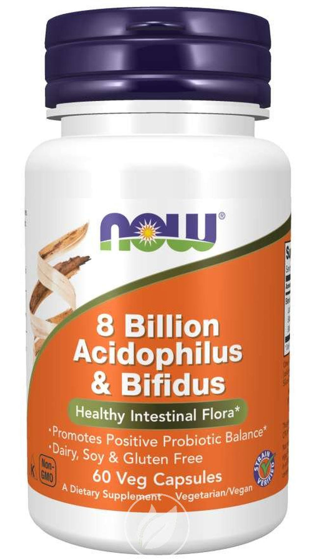 NOW Supplements 8 Billion Acidoph/Bifidus 60 Vcaps