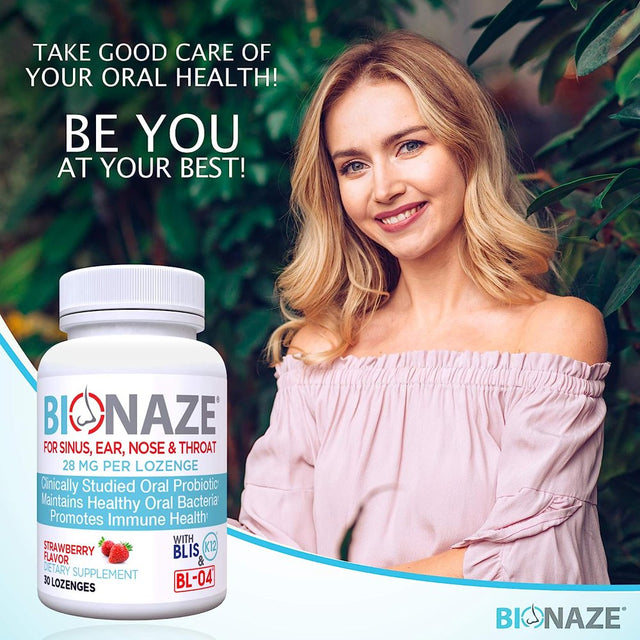 Bionaze Oral Probiotics - Dental Probiotics for Teeth and Gums, Bad Breath Treatment for Adults - Oral Care, Throat, Tonsil, Mouth, Teeth - Improve Gum Health with Clinically Proven BLIS K12 & BL-04