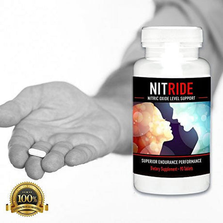 Nitride Premium Nitric Oxide Booster for Increased Blood Flow, Stamina, Stimulate Libido & Ability, 180 Tabs - 2 Bottles