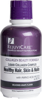 Rejuvicare Liquid Collagen Beauty Formula with Amino Acids, Protein and Biotin, Delicious Grape Flavor, 32 Servings