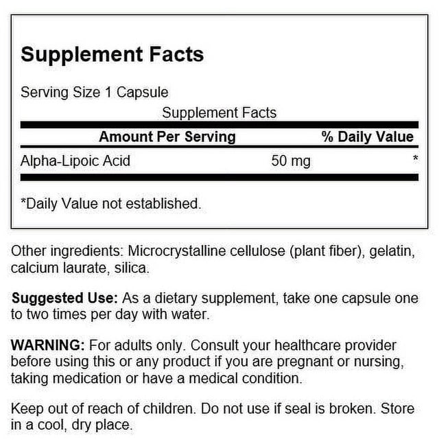 Swanson Alpha Lipoic Acid 50 Mg 120 Capsules