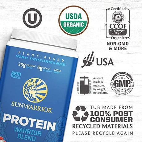 Sunwarrior Vanilla Plant Protein Powder with BCAA | Plant Based Dairy Free Protein Powder, 750G