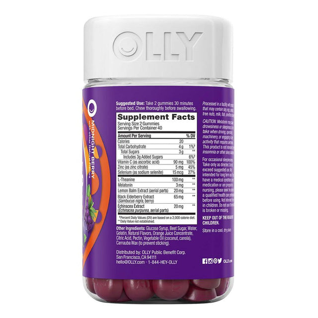 Olly Immunity Sleep Gummy with Melatonin, 80 Ct.