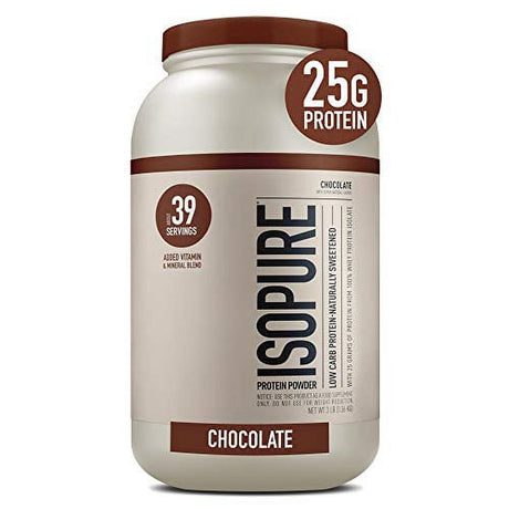 Isopure Low Carb Protein Powder, Chocolate, 3 Lb (1.36 Kg)