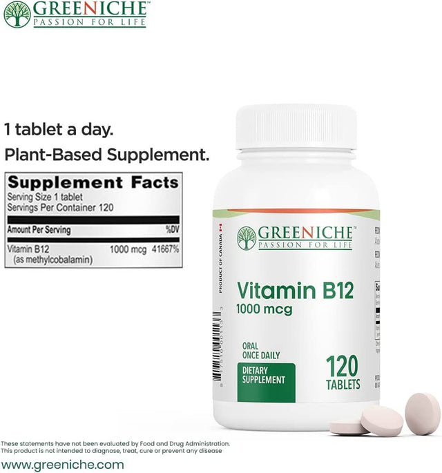 Greeniche Vitamin B12 Tablets (1000 Mcg), 100G