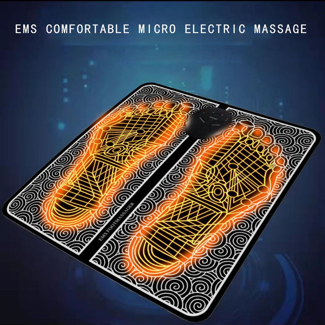 Foot Massager Mat for Neuropathy,Back Muscle Stimulator with Remote Control Electric Pulse Feet Acupressure Pad Massager Machine Relieves Feet Legs Fatigue Body Pains Neuropathy