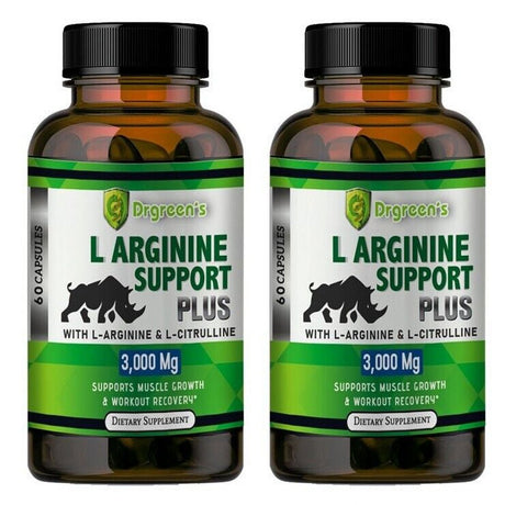 Nitric Oxide Booster Supplement L-Arginine 3000Mg Highest Potency Muscle Pump - 60 Capsules (Pack of 2)