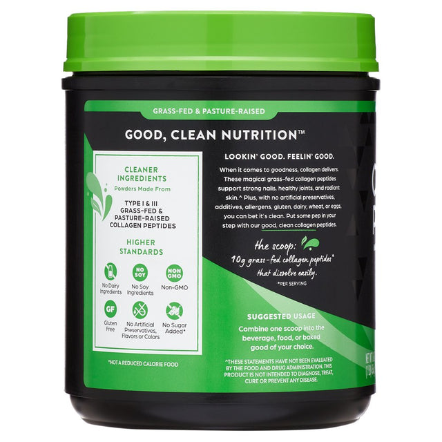 Orgain Grass Fed Hydrolyzed Collagen Peptides Protein Powder - Paleo & Keto Friendly, Amino Acid Supplement, Pasture Raised, Gluten Free, Dairy Free, Soy Free, Non-Gmo, Type I and III, 1 Lb.