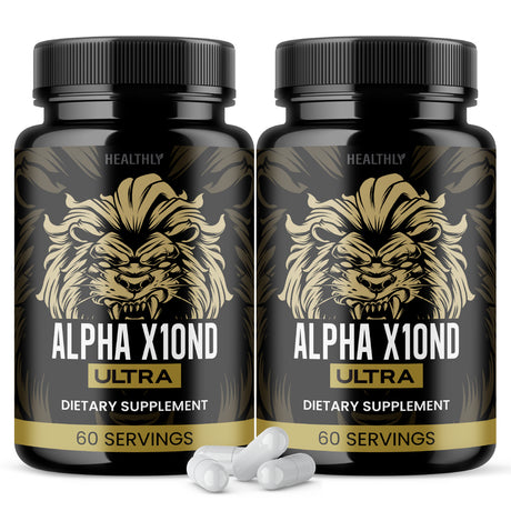 (2 Pack) Alpha X10Nd Ultra Supplement Powder Pills Alpha X 10 ND Ultra Advanced Formula Package (120 Capsules)