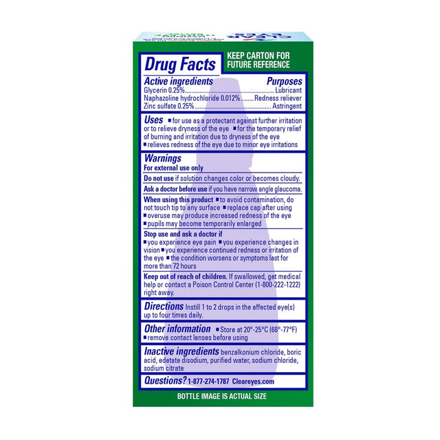 Clear Eyes Maximum Itchy Eye Relief Lubricant Eye Drops, 0.5 Fl Oz, Pack of 3