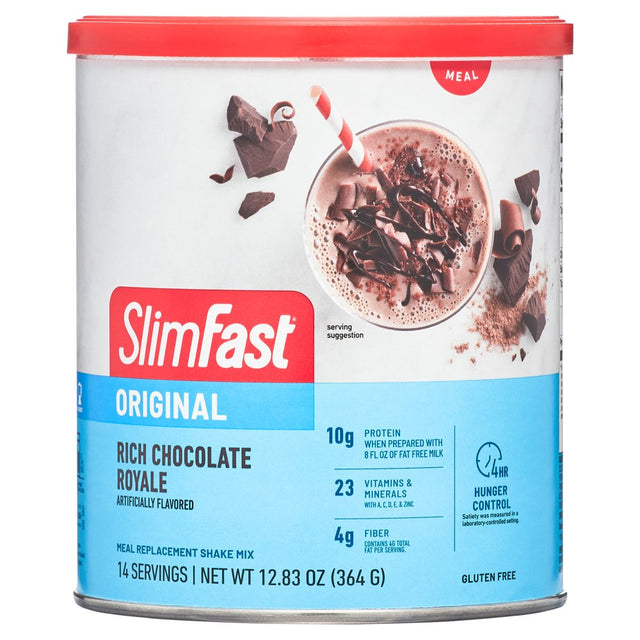 Slimfast Original Meal Replacement Shake Mix, Rich Chocolate Royale, 12.83 Oz.