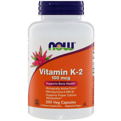 NOW Supplements Vitamin K-2 100Mcg 250 Vcaps