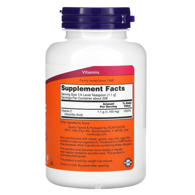 NOW Supplements Vitamin C Powder 8 Oz