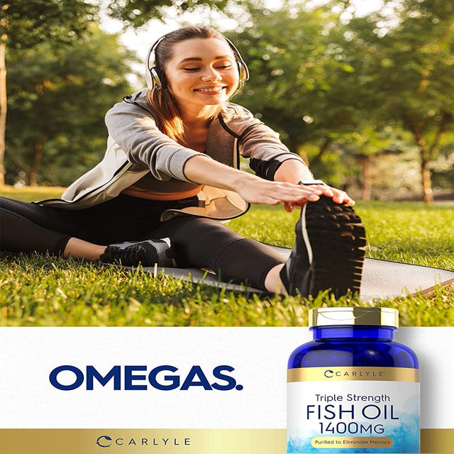 Triple Strength Fish Oil | 180 Softgels | Omega 3 Supplement | by Carlyle