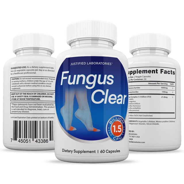 Fungus Clear Probiotic 1.5 Billion CFU Supplement Pills Toenail Fungus Treatment 60 Capsules