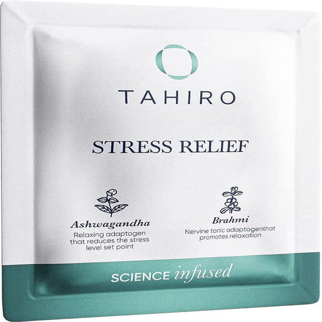 Tahiro Stress-Relief Supplement – Natural Brain Support Supplement with Magnesium, Vitamin B, Ashwagandha, Brahmi – Non-Gmo Vegan Brain Booster Supplement for Focus and Energy – 28-Packets, 56 Total