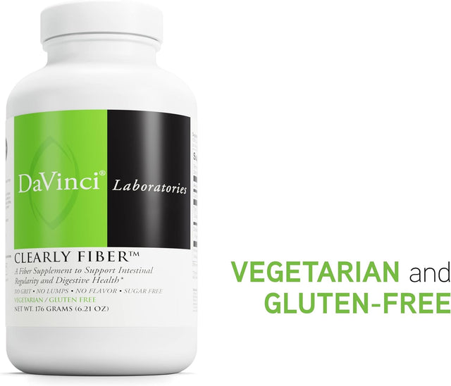 DAVINCI Labs Clearly Fiber - Supplement to Support Intestinal Regularity, Normal Bowel Function, and Triglyceride Levels within Normal Ranges* - Vegetarian - Gluten-Free - 30 Servings