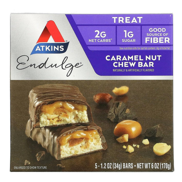 Atkins Caramel Nut Chew Bar, 5 Bars