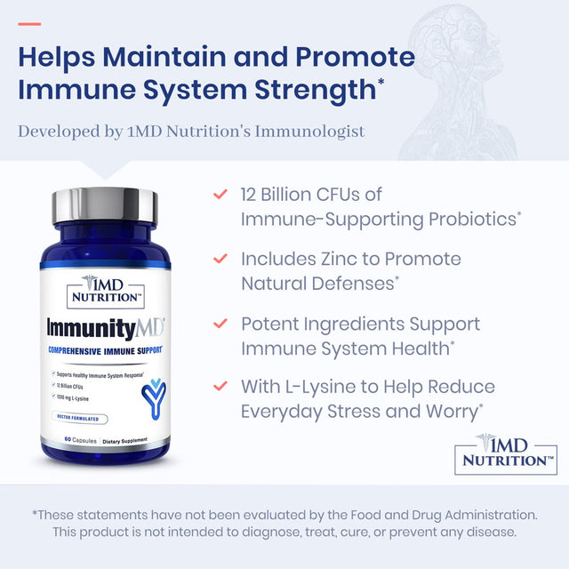 1MD Nutrition Immunitymd - Immune Health Probiotic Supplement